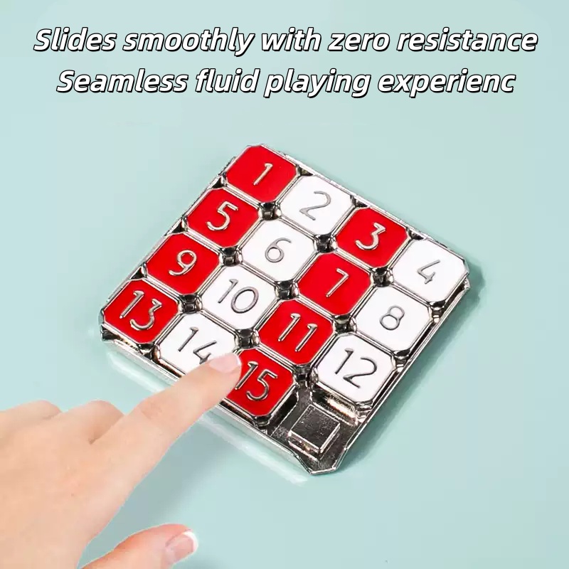 Brain Teaser Cube - Metal Sliding Puzzle Board Number Puzzle