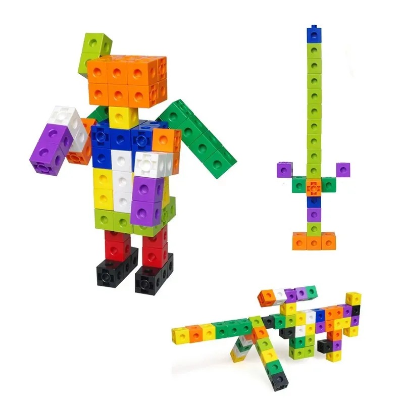 100PCS Set Linking Cubes Math  - Brain Teaser Cube 评论和价格