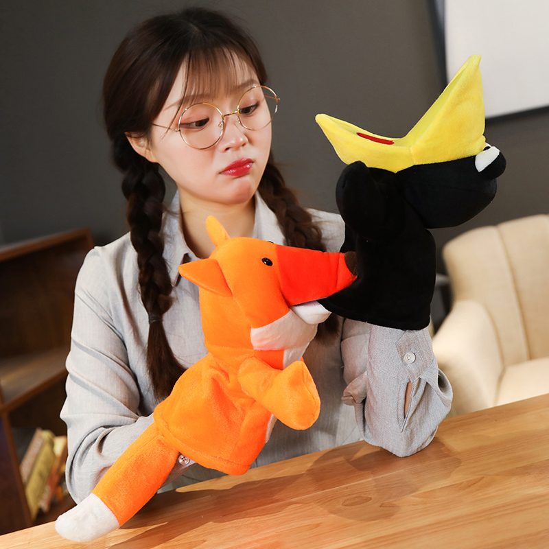 25cm Fox Crow Baby Hand Puppet - Kids Education Story 评论和价格