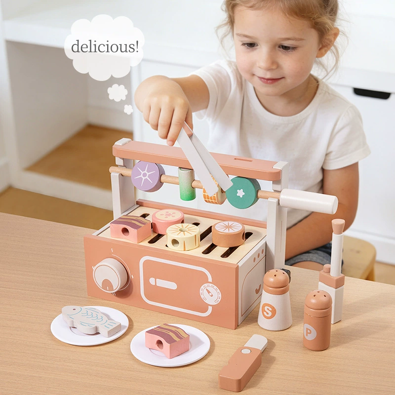 Wooden Pretend Play BBQ Grill  - Kids Without Education 评论和价格