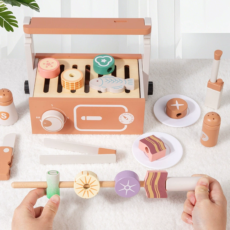 Wooden Pretend Play BBQ Grill  - Kids Without Education 评论和价格