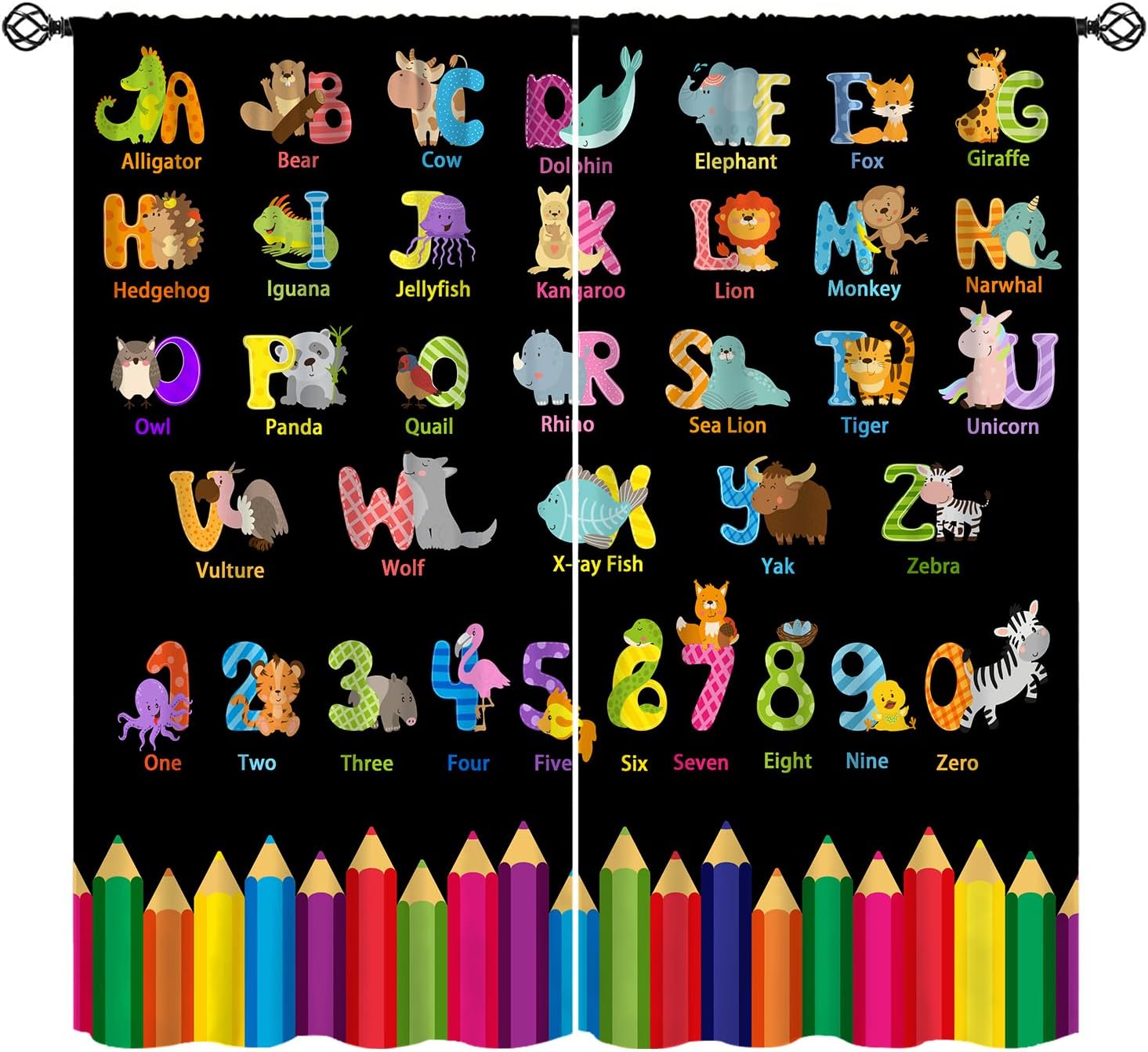 Cartoon ABC Alphabet Curtains, - Kids Education Youtube 评论和价格