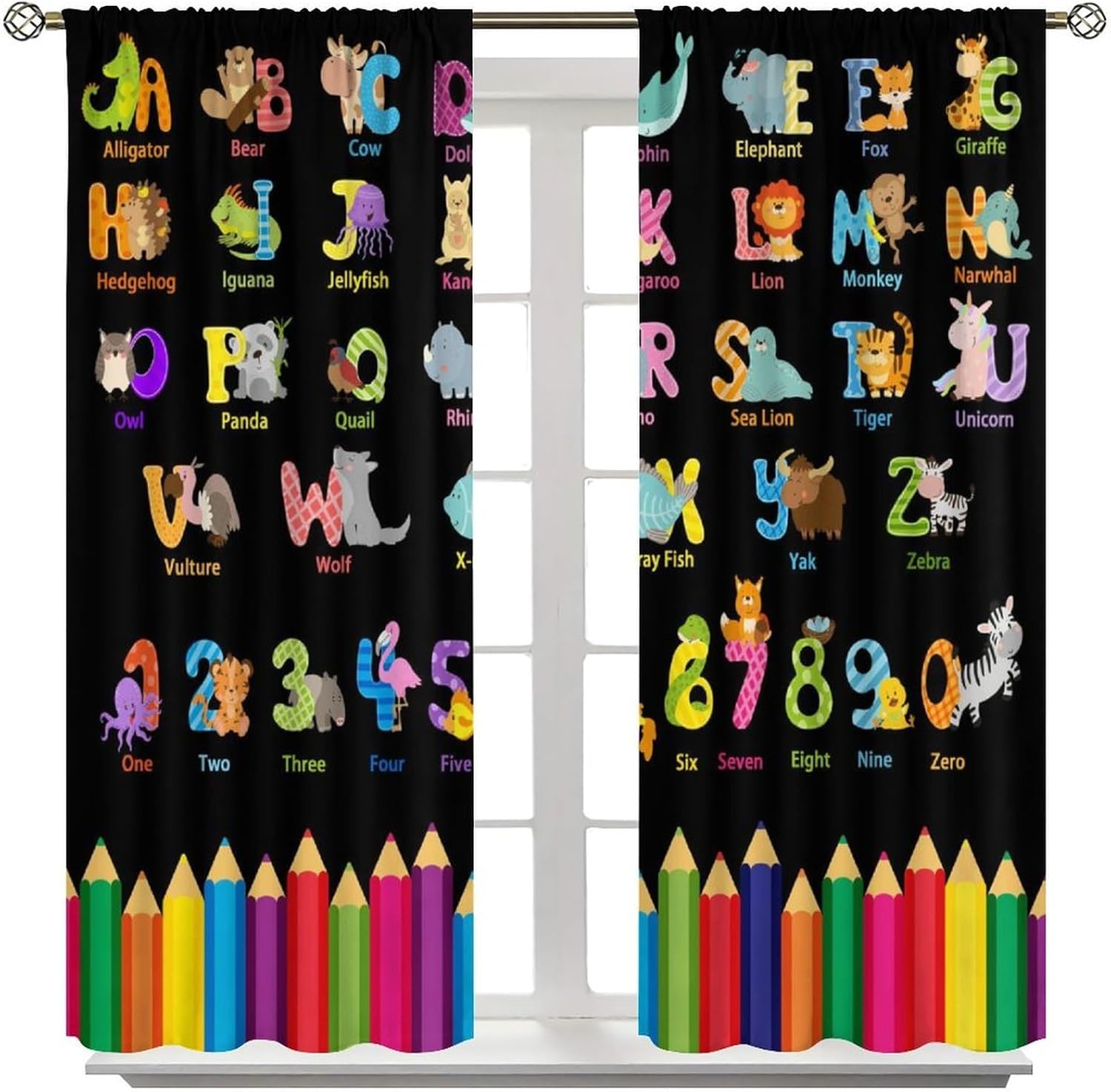 Cartoon ABC Alphabet Curtains, - Kids Education Youtube 评论和价格