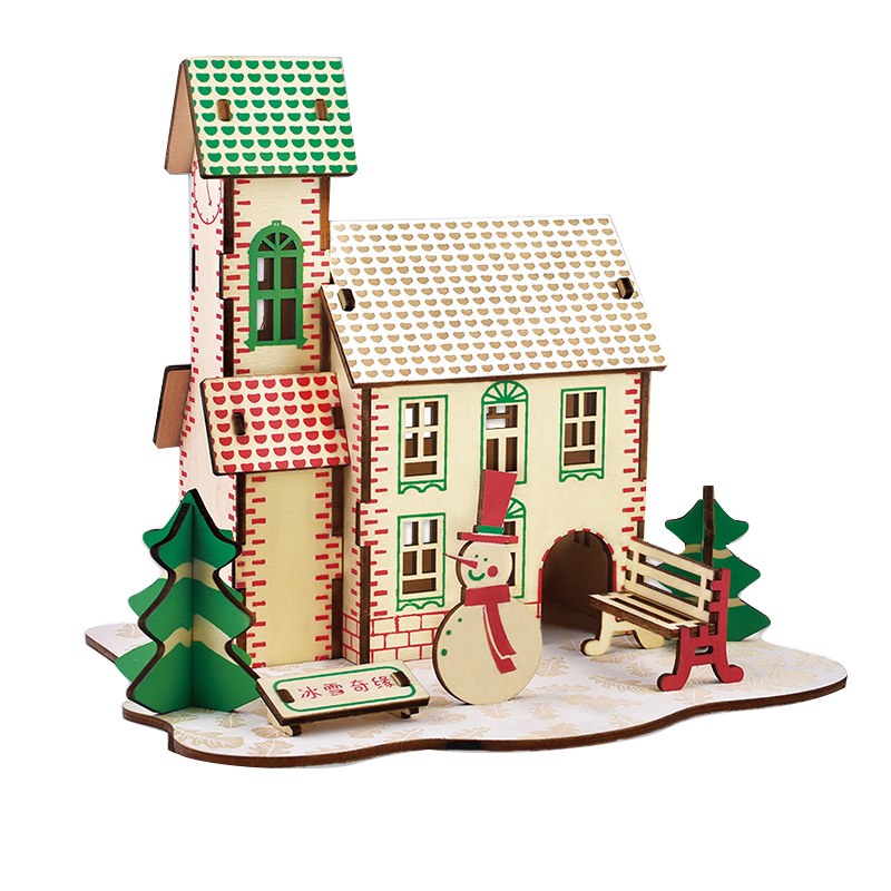 3D Jigsaw Wood Puzzle Building - Kids Without Education 评论和价格