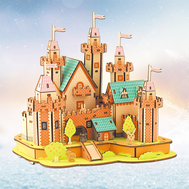 3D Jigsaw Wood Puzzle Building - Kids Without Education 评论和价格