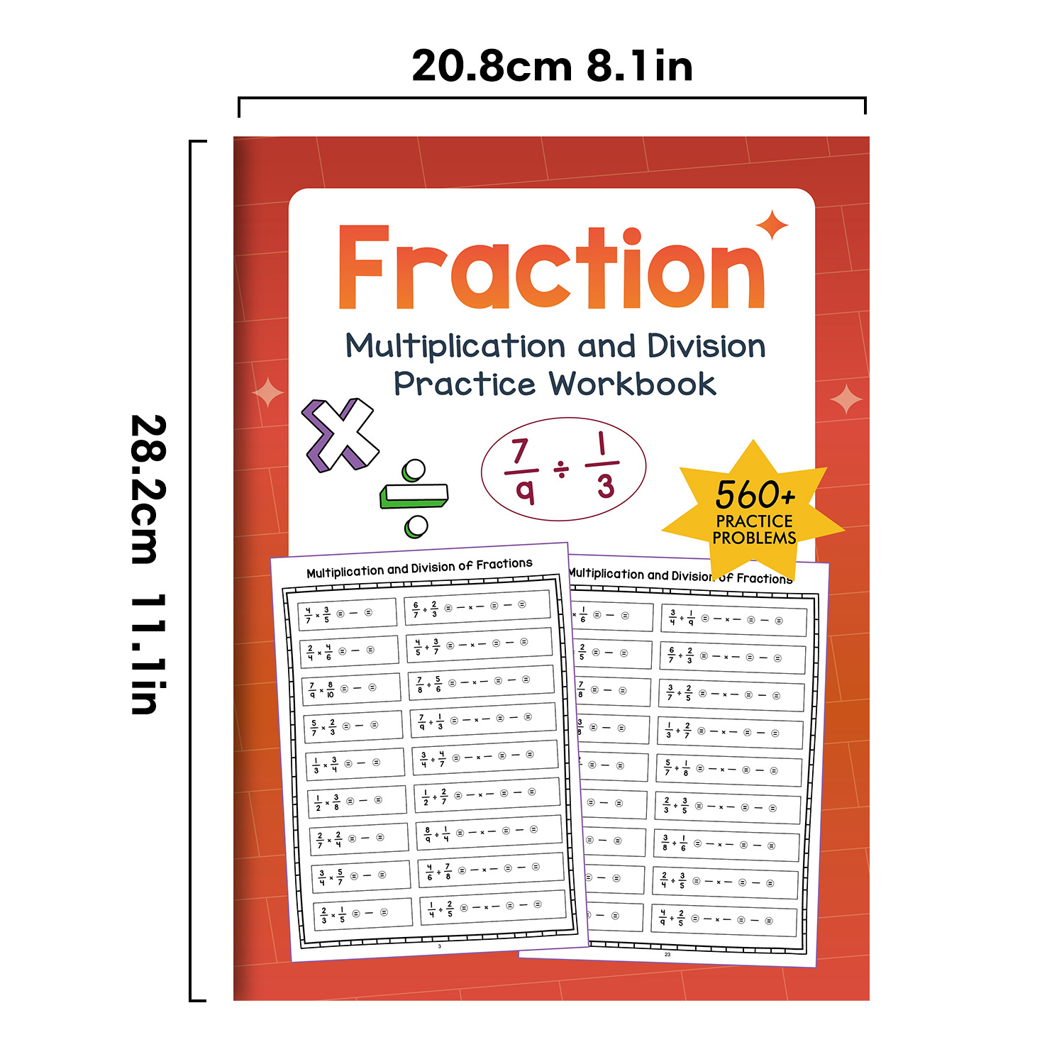 32 Pages A4 Fraction Multiplic - Kids Education Age 评论和价格