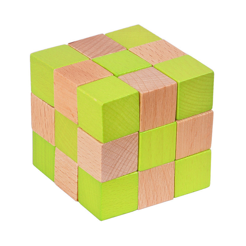 Wooden Snake Cube Puzzle IQ Lo - Brain Teaser Cube 评论和价格