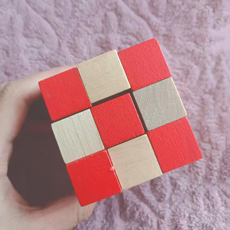 Wooden Snake Cube Puzzle IQ Lo - Brain Teaser Cube 评论和价格