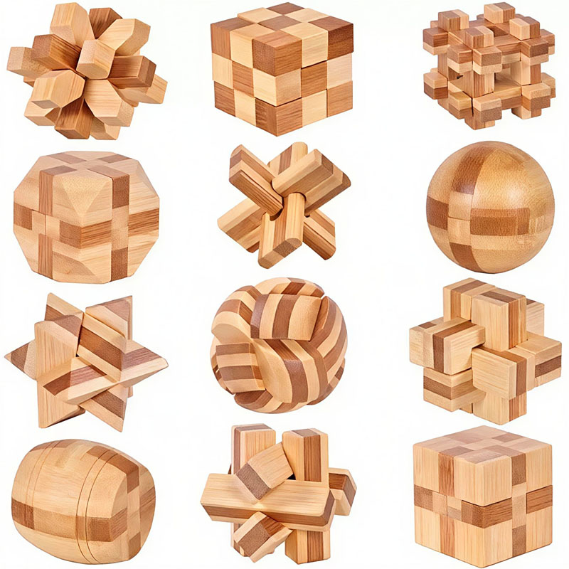 NEW 4.5CM Lu Ban Lock Puzzle B - Brain Teaser Cube 评论和价格