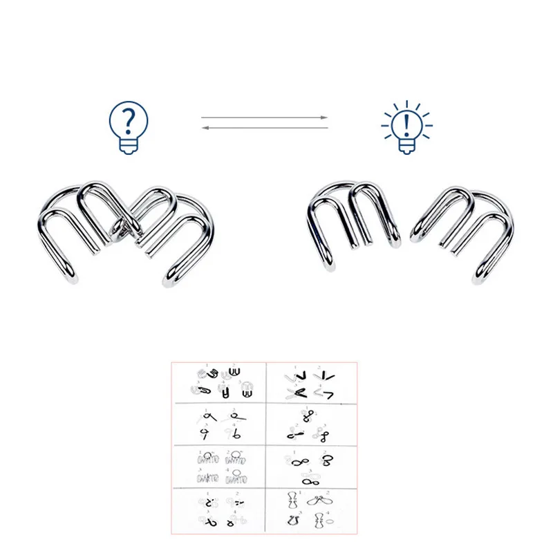 8PCS/Set Metal Montessori Wire - Brain Teaser Cube 评论和价格