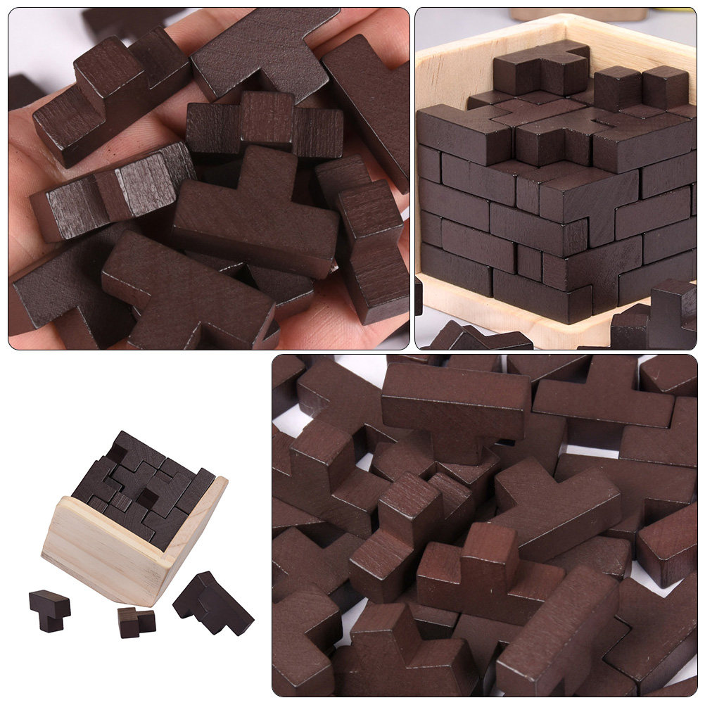 Wooden Educational Cube Puzzle - Brain Teaser Cube 评论和价格