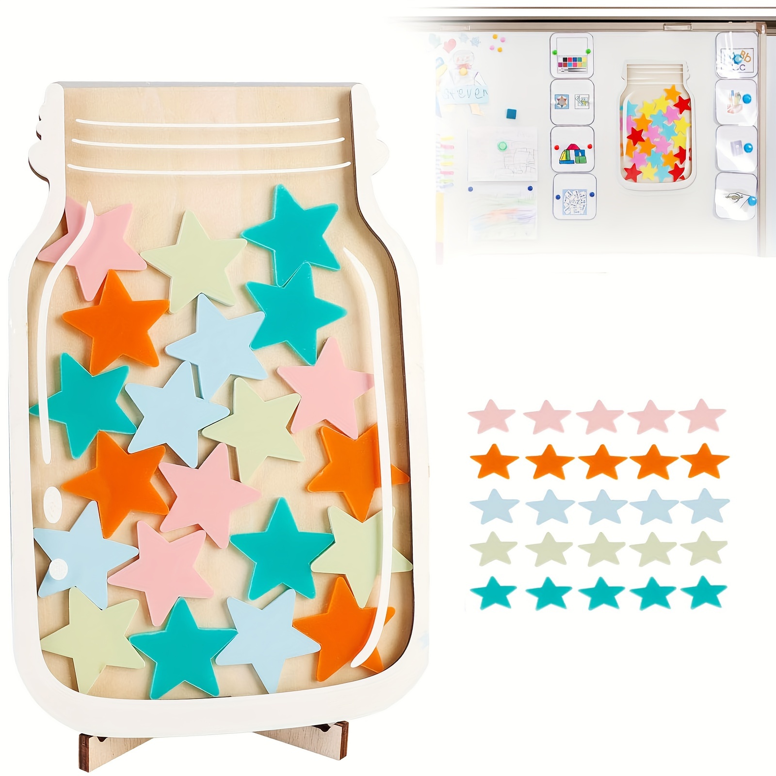 Magnetic Star Reward Jar, Clas - Kids Education System 评论和价格
