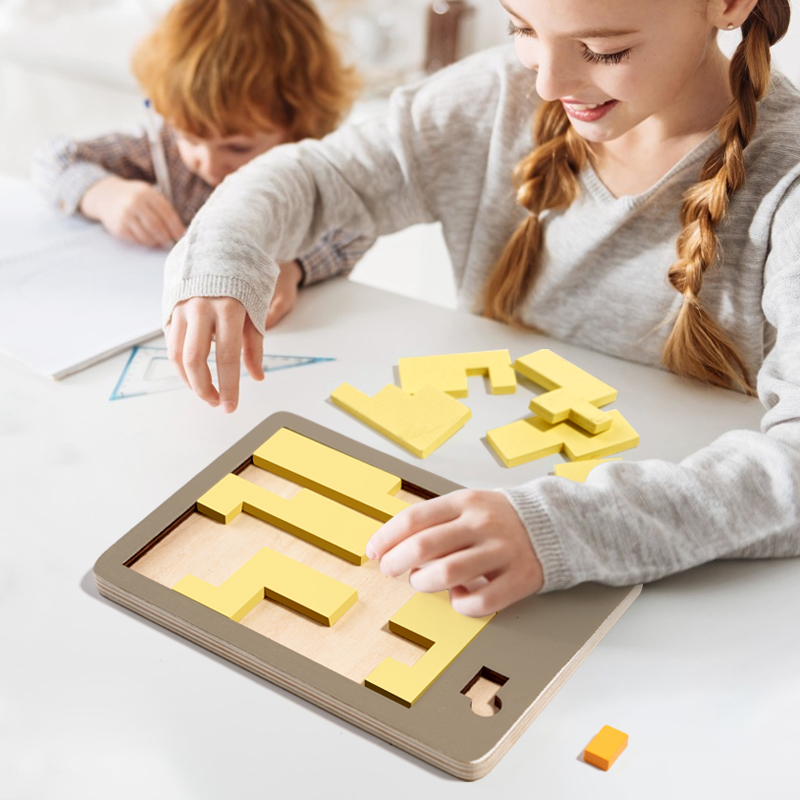 Wooden Geometric Puzzles Chall - Brain Teaser Cube 评论和价格