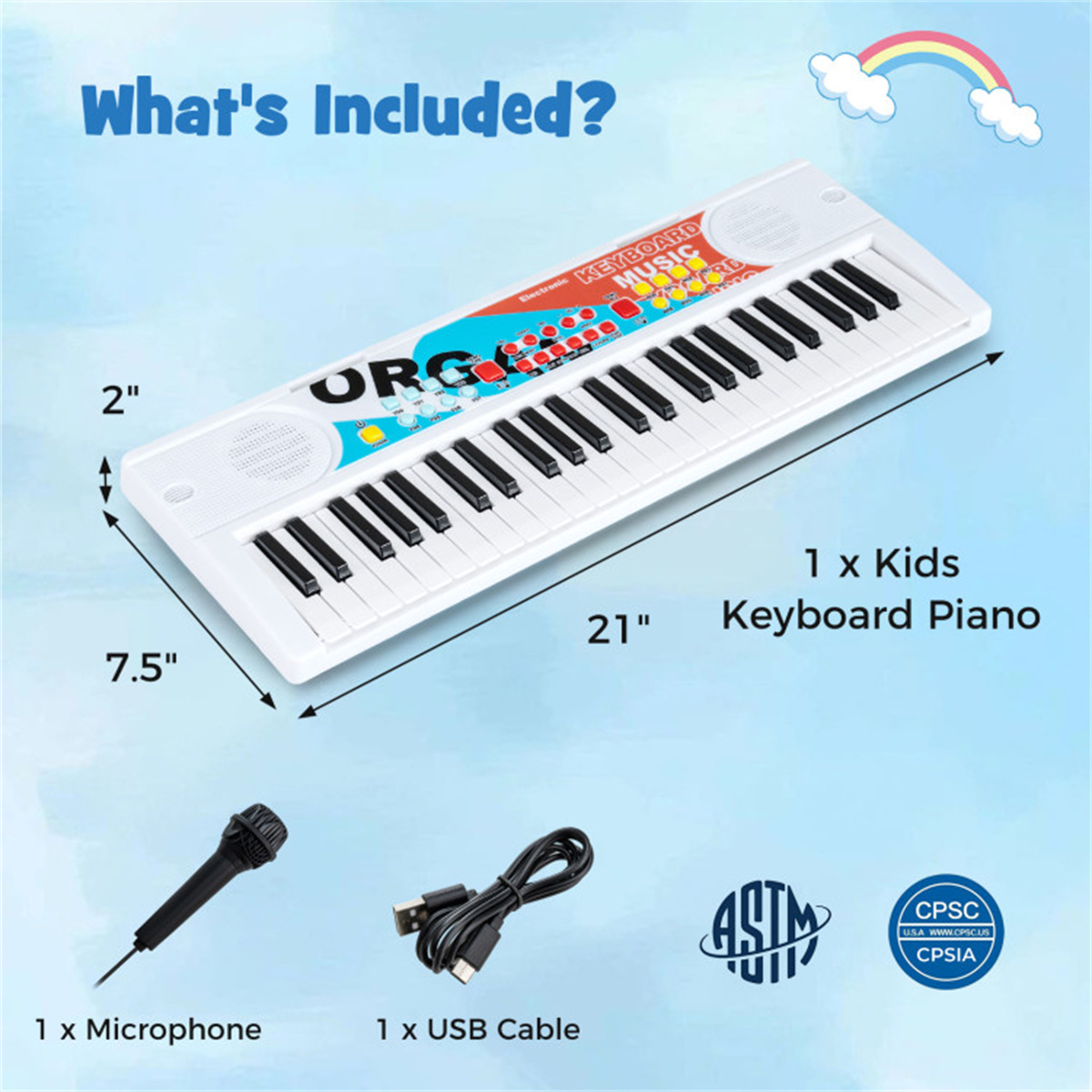 49 Keys Kids Electronic Keyboa - Kids Education Age 评论和价格